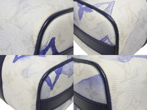 極美品 LOUIS VUITTON ルイヴィトン キーポルXS 2WAY ショルダーバッグ モノグラムウォーターカラー ネイビー ホワイト M45761 中古 4b005469