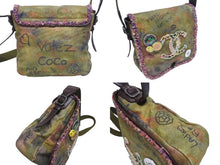 Load image into Gallery viewer, 極美品 CHANEL シャネル エンブロイダリー グラフィティ ショルダーバッグ A92789 ココマーク 21番台 カーキ 中古 4b005470