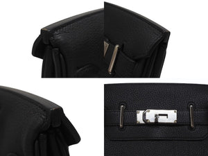 極美品 エルメス HERMES アッカドPM W刻印 ワンショルダーバッグ ブラック トゴ 新型 シルバー金具 中古 4b005472