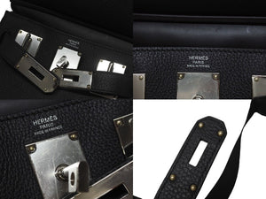 極美品 エルメス HERMES アッカドPM W刻印 ワンショルダーバッグ ブラック トゴ 新型 シルバー金具 中古 4b005472