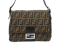 Load image into Gallery viewer, 極美品 FENDI フェンディ マンマバケット ワンショルダーバッグ 26325 ズッカ柄 キャンバス レザー ブラウン シルバー金具 中古 4b005475