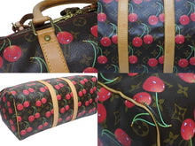 Load image into Gallery viewer, 極美品 LOUIS VUITTON ルイヴィトン キーポル45 ボストンバッグ M95011 モノグラム チェリー PVC レザー ブラウン 村上隆 美品 中古 4b005477