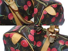 Load image into Gallery viewer, 極美品 LOUIS VUITTON ルイヴィトン キーポル45 ボストンバッグ M95011 モノグラム チェリー PVC レザー ブラウン 村上隆 美品 中古 4b005477