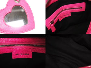 極美品 BALENCIAGA バレンシアガ ネオカゴールxs ショルダーバッグ ハンドバッグ 2way 700940レザー ピンク 中古 4b005478