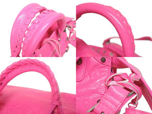 極美品 BALENCIAGA バレンシアガ ネオカゴールxs ショルダーバッグ ハンドバッグ 2way 700940レザー ピンク 中古 4b005478