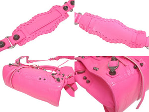 極美品 BALENCIAGA バレンシアガ ネオカゴールxs ショルダーバッグ ハンドバッグ 2way 700940レザー ピンク 中古 4b005478