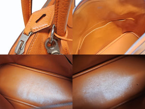 HERMES エルメス ボリード31 ハンドバッグ シェーブル □K刻印 オレンジ シルバー金具 中古 4b005481