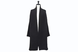 CHROME HEARTS クロムハーツ ロングカーディガン サイズL CHプラス クロスレザーパッチ カシミヤ ウール シルバー925 美品 中古 4b005487