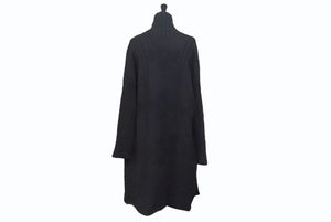 CHROME HEARTS クロムハーツ ロングカーディガン サイズL CHプラス クロスレザーパッチ カシミヤ ウール シルバー925 美品 中古 4b005487