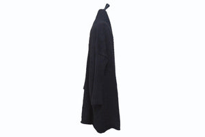 CHROME HEARTS クロムハーツ ロングカーディガン サイズL CHプラス クロスレザーパッチ カシミヤ ウール シルバー925 美品 中古 4b005487