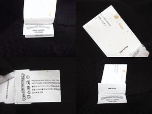 CHROME HEARTS クロムハーツ ロングカーディガン サイズL CHプラス クロスレザーパッチ カシミヤ ウール シルバー925 美品 中古 4b005487