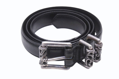 CHROME HEARTS クロムハーツ BLT ROLLER 3PC 1.0 ローラーベルト サイズ36 ブラック レザー シルバー925 美品 中古 4b005489