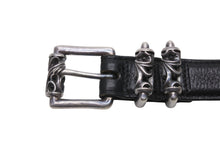 Load image into Gallery viewer, CHROME HEARTS クロムハーツ BLT ROLLER 3PC 1.0 ローラーベルト サイズ36 ブラック レザー シルバー925 美品 中古 4b005489