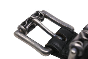 CHROME HEARTS クロムハーツ BLT ROLLER 3PC 1.0 ローラーベルト サイズ36 ブラック レザー シルバー925 美品 中古 4b005489