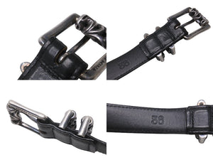 CHROME HEARTS クロムハーツ BLT ROLLER 3PC 1.0 ローラーベルト サイズ36 ブラック レザー シルバー925 美品 中古 4b005489