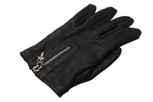 Load image into Gallery viewer, CHROME HEARTS クロムハーツ DGR ZIP GROVE ダガージップ レザーグローブ 手袋 サイズ9 シルバー925 ブラック 美品 中古 4b005490