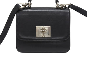 CHROME HEARTS クロムハーツ GROW UP 2WAY BAG スモール ハンドバッグ CHクロスクロージャ― スト付き ブラック シルバー925 美品 中古 4b005495