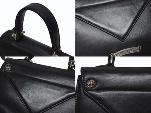 CHROME HEARTS クロムハーツ GROW UP 2WAY BAG スモール ハンドバッグ CHクロスクロージャ― スト付き ブラック シルバー925 美品 中古 4b005495