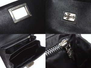 CHROME HEARTS クロムハーツ GROW UP 2WAY BAG スモール ハンドバッグ CHクロスクロージャ― スト付き ブラック シルバー925 美品 中古 4b005495