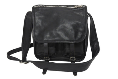 極美品 CHROME HEARTS クロムハーツ メールバッグ ショルダーバッグ ガンスリンガー ダガージップ レザー シルバー925 ブラック 中古 4b005496
