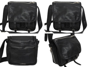 極美品 CHROME HEARTS クロムハーツ メールバッグ ショルダーバッグ ガンスリンガー ダガージップ レザー シルバー925 ブラック 中古 4b005496