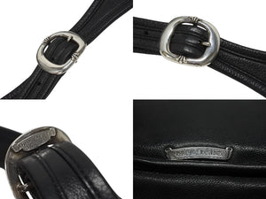 極美品 CHROME HEARTS クロムハーツ メールバッグ ショルダーバッグ ガンスリンガー ダガージップ レザー シルバー925 ブラック 中古 4b005496