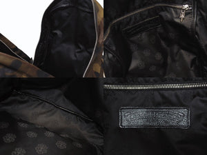 極美品 CHROME HEARTS クロムハーツ 7THグレード カモフラージュ リュック セメタリー クロスパッチ レザー カモ柄 迷彩 シルバー925 中古 4b005499