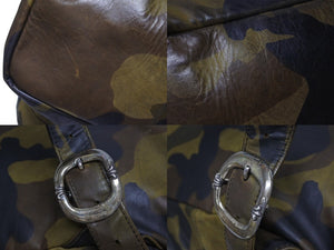 極美品 CHROME HEARTS クロムハーツ 7THグレード カモフラージュ リュック セメタリー クロスパッチ レザー カモ柄 迷彩 シルバー925 中古 4b005499