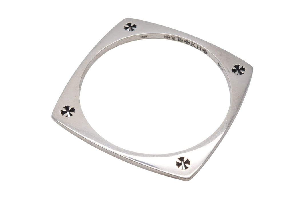 極美品 CHROME HEARTS クロムハーツ バングル ブレスレット ケイトハドソン スクエア 重量約42.2g 2013/.925刻印 シルバー925 中古 4b005501