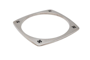 極美品 CHROME HEARTS クロムハーツ バングル ブレスレット ケイトハドソン スクエア 重量約42.2g 2013/.925刻印 シルバー925 中古 4b005501