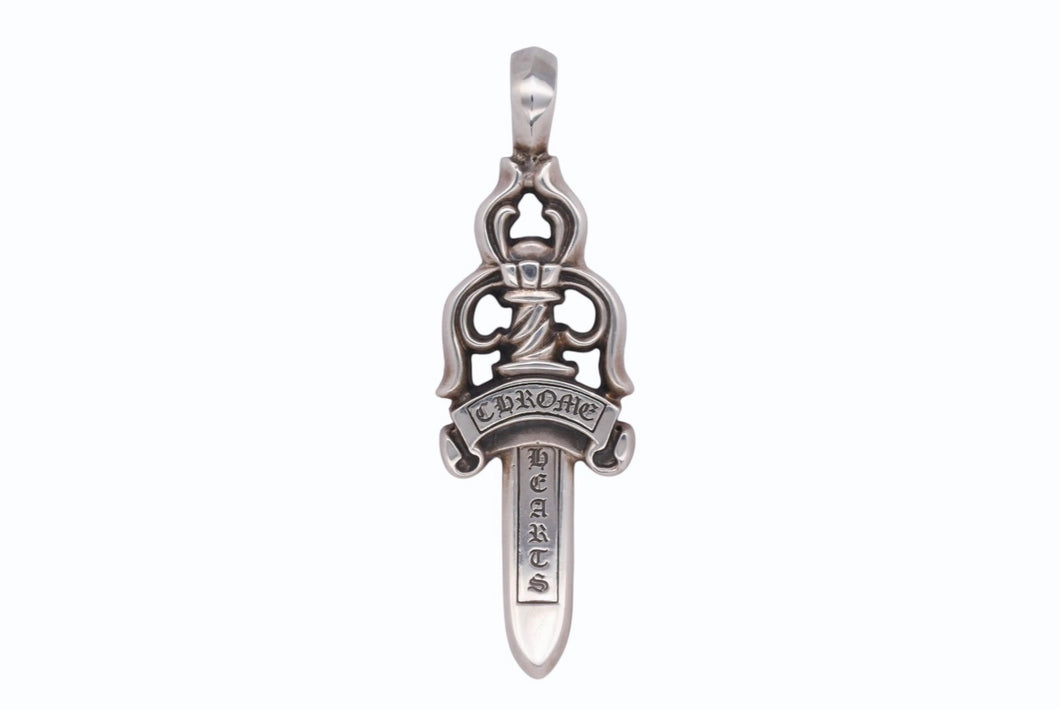 極美品 CHROME HEARTS クロムハーツ LARGE DAGGER ラージダガー 39.4g ペンダント トップ シルバー925 中古 4b005503