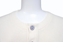 Load image into Gallery viewer, CHROME HEARTS クロムハーツ サーマル 半袖Tシャツ サイズL アイボリー コットン シルバ−925 CHロゴ刺繍 美品 中古 4b005504