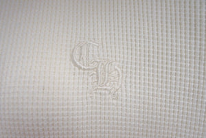 CHROME HEARTS クロムハーツ サーマル 半袖Tシャツ サイズL アイボリー コットン シルバ−925 CHロゴ刺繍 美品 中古 4b005504