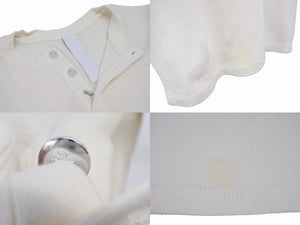 CHROME HEARTS クロムハーツ サーマル 半袖Tシャツ サイズL アイボリー コットン シルバ−925 CHロゴ刺繍 美品 中古 4b005504