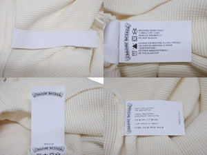 CHROME HEARTS クロムハーツ サーマル 半袖Tシャツ サイズL アイボリー コットン シルバ−925 CHロゴ刺繍 美品 中古 4b005504
