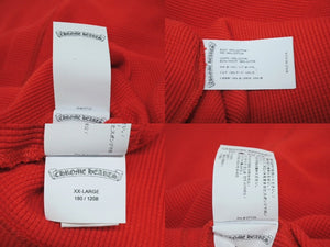 CHROME HEARTS クロムハーツ サーマル 長袖Tシャツ サイズXXL レッド コットン シルバ−925 セメタリークロス刺繍 美品 中古 4b005505