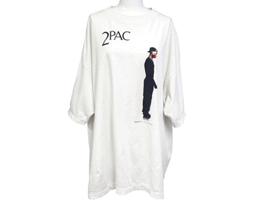 SAINT MITCHAEL セントマイケル 2PC_SS TEE 2PAC 半袖Tシャツ SM-HR8-0000-C15 サイズXL ホワイト プリント 美品 中古 4b005507