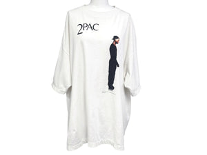 SAINT MITCHAEL セントマイケル 2PC_SS TEE 2PAC 半袖Tシャツ SM-HR8-0000-C15 サイズXL ホワイト プリント 美品 中古 4b005507