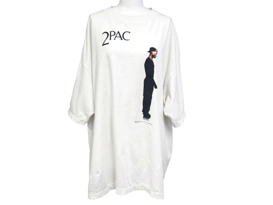 SAINT MITCHAEL セントマイケル 2PC_SS TEE 2PAC 半袖Tシャツ SM-HR8-0000-C15 サイズXL ホワイト プリント 美品 中古 4b005507