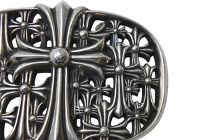 極美品 CHROME HEARTS クロムハーツ BUCKL CEMETERY ベルト セメタリークロス バックル シルバー925 273g 中古 4b005509