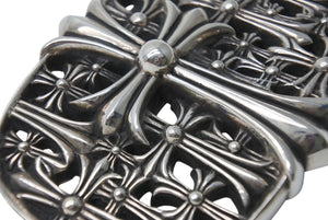 極美品 CHROME HEARTS クロムハーツ BUCKL CEMETERY ベルト セメタリークロス バックル シルバー925 273g 中古 4b005509
