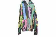 Load image into Gallery viewer, PHENOMENON フェノメノン ジップアップフーディー パーカー ILLHDD-019 サイズL マルチカラー 総柄 美品 中古 4b005513
