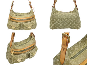 LOUIS VUITTON ルイヴィトン バギーPM ショルダーバッグ M95213 モノグラムデニム カーキ ゴールド 美品 中古 4b005519