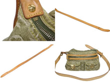 Load image into Gallery viewer, LOUIS VUITTON ルイヴィトン バギーPM ショルダーバッグ M95213 モノグラムデニム カーキ ゴールド 美品 中古 4b005519
