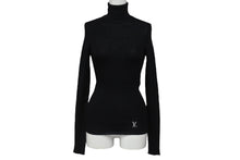 Load image into Gallery viewer, 極美品 LOUIS VUITTON ルイヴィトン 長袖ニットセーター RW211W IQS FGKL22 サイズXS ウール シルク ブラック ロゴ 中古 4b005525