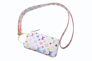 新品未使用 LOUIS VUITTON ルイヴィトン LVxTM スマホ フォンホルダー 村上隆 2025SS ホワイト マルチカラー PVC ゴールド金具 中古 4b005530