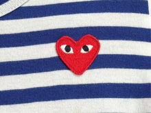Load image into Gallery viewer, PLAY COMME des GARCONS KIDS プレイ コムデギャルソンキッズ BORDER LS TEE 長袖Tシャツ ホワイト ブルー 中古 4b005531