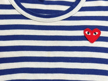 Load image into Gallery viewer, PLAY COMME des GARCONS KIDS プレイ コムデギャルソンキッズ BORDER LS TEE 長袖Tシャツ ホワイト ブルー 中古 4b005531