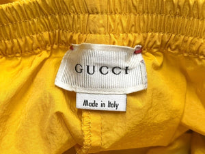 GUCCI グッチ ナイロンパンツ ロゴ キッズサイズ 546838 イタリア製 ナイロン イエロー ブルー オレンジ サイズ36m 美品 中古 4b005532