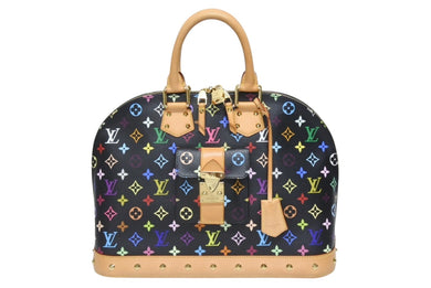 極美品 LOUIS VUITTON ルイヴィトン 村上隆 アルマGM ハンドバッグ M40442 モノグラム マルチカラー ブラック 中古 4b005572